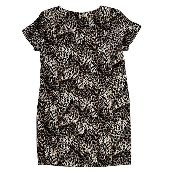 Rachel‎ Zoe Leopard Print Dress Size 8 Short Mob Wife Mini Back Zip Shift Brown - Picture 7 of 12